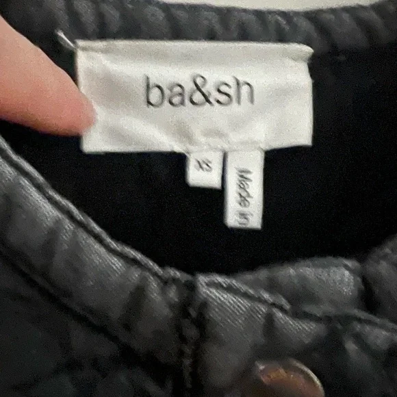 ba&sh Black Quilted Bomber Jacket with Relaxed Fit - Picture 6 of 8